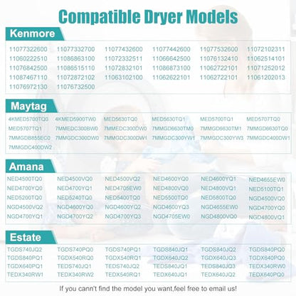 4392065RC Dryer Repair Kit Including 691366 Idler Pulley, 341241 Dryer Belt - style: Black Blue Roller