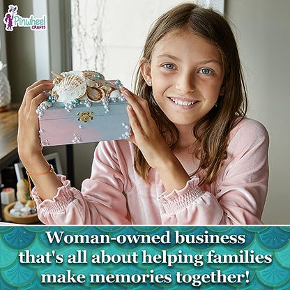 Pinwheel Crafts Mermaid DIY Jewelry Box Kit for Girls Ages 6+ with 530 Pcs - style: Mermaid Jewelry Box-530 Pcs