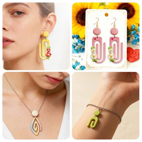 16Pcs Paperclip Polymer Clay Cutters Maze Clay Earrings Cutters Polymer Jewelry Cutter for Earrings Making Party Festival DIY Supplies - color: Paperclip