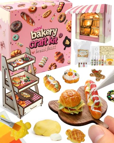 iLAND Craft Kits for Girls Ages 8-12 Fun Clay Bakery, Girls Birthday Gifts - style: Royal Clay Bakery w/ Light String