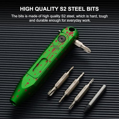 OKNIFE Otacle D1 6061 Aluminum 9-in-1 Small EDC Pocket Screwdriver - color: Zombie Green