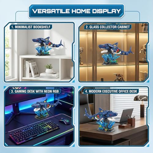 Mechanical Shark Building Set with Crank Gear - color: Shark