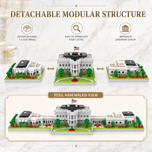 White House Micro Mini Building Block Set 3000 Pcs - style: White House