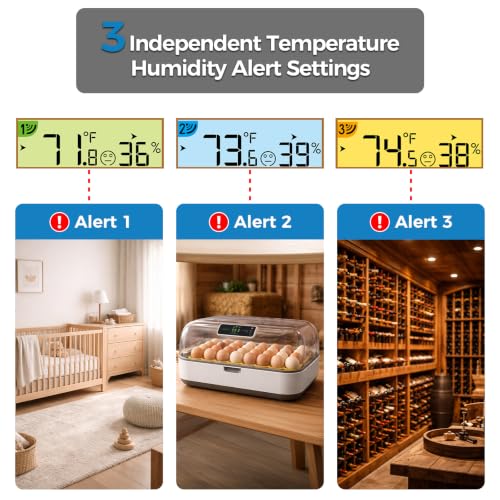Indoor Outdoor Thermometer Wireless 4.5 Inch Display Digital Hygrometer - color: colorful