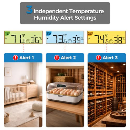 Indoor Outdoor Thermometer Wireless 4.5 Inch Display Digital Hygrometer - color: colorful