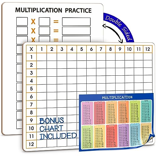 SCRIBBLEDO Multiplication Dry Erase Board 11x14, 12 Practice Problems