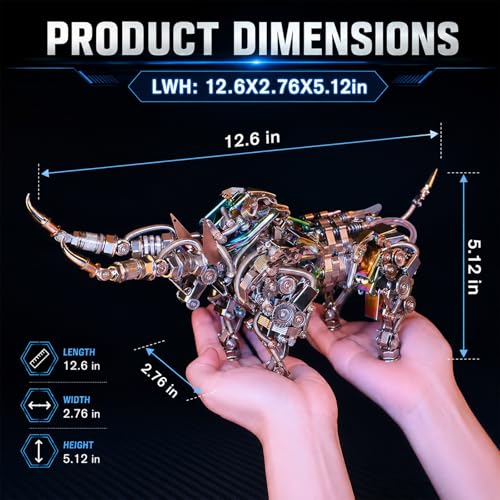 3D Metal Puzzle for Adults Bison Model Kits 3D Metal Puzzles Mechanical Bulls Building Blocks Difficult DIY Assembly - High-end Gifts for Men - style: Bison