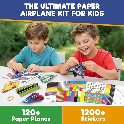 Doctor Jupiter Paper Airplane Book Kit for Kids Ages 4+, Craft Toy - style: 120+ Airplanes