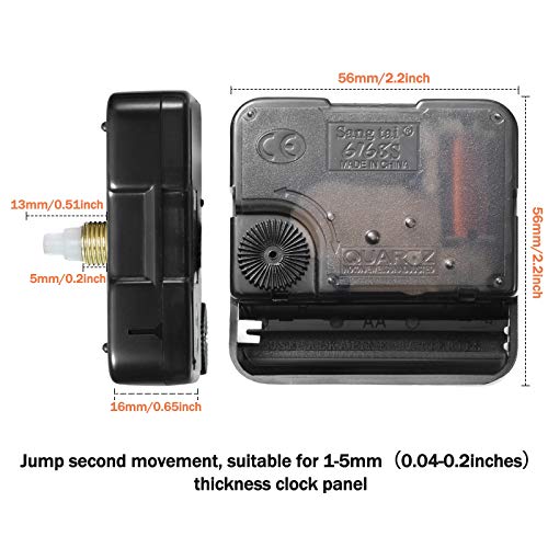 Mudder 8 Pcs Silent Clock Movement Mechanism Kit with 8 Different Pairs of DIY Clock Hands 13 Mm/ 0.51" Shaft Length DIY Repair Parts Kit Replacement Motor