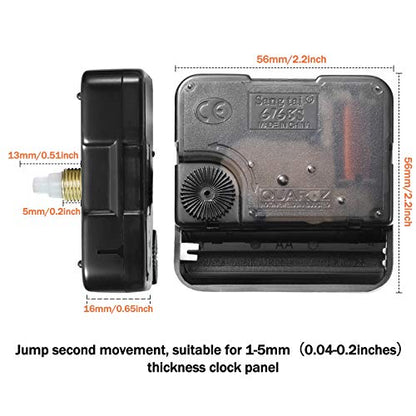 Mudder 8 Pcs Silent Clock Movement Mechanism Kit with 8 Different Pairs of DIY Clock Hands 13 Mm/ 0.51" Shaft Length DIY Repair Parts Kit Replacement Motor