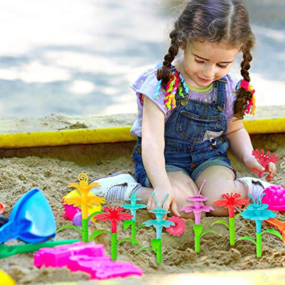 CENOVE Birthday Toys Gift for 3 4 5 6 7 Year Old Girls and Boys,Flower Garden Building Toy with Carry Box, STEM Toys for Preschool Children Educational Activity Toys - color: Pink