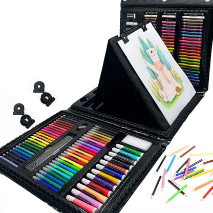 DLUCKY 208 PCS Art Supplies Drawing Art Kit Adults for Kids Art Set,Black - color: BLACK