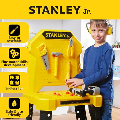 Stanley Jr. Pretend Play Kids Tool Bench with Toolset 140 PCS