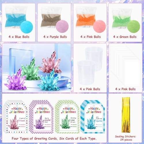 Grenfield 24PCS Kids Science Kit Planting Crystal Bulk, Easter Egg Fillers, Basket Stuffers for Kids Easter Egg Stuffers, Classroom Prizes, for Easter Egg Hunts, Party Favors, Kids, School