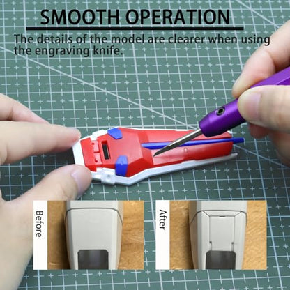 Model Scriber Tool 0.15mm Tungsten Steel Chisel - style: purple+0.15mm