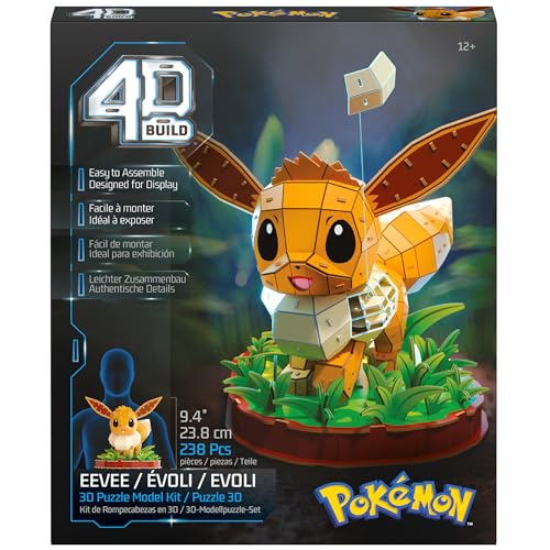 4D Build Pokémon Eevee 3D Puzzle Model Kit, Desk Décor, Shelf Display - style: Eevee 238 pcs