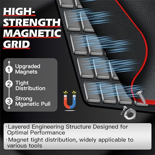 TOOLEAGUE 3Pcs Magnetic Tool Mat with 25Lb Telescoping Magnetic Pickup Pen - size: 3Pcs Magnetic Mats with Pickup Tool
