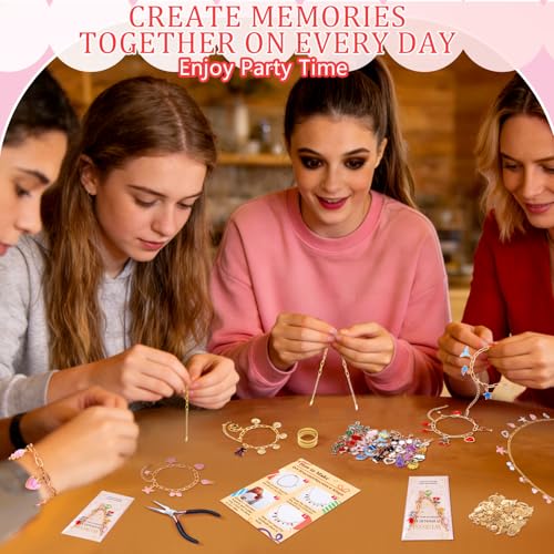 Wurosi Gold 443PCS Gold Charm Bracelet Necklace Making Kit for Women - color: 443 Pcs Gold Bracelet Necklace