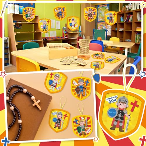 Sinload 24 Sets Armor of God Crafts Kit Religious Sunday School VBS Supply - style: Armor of God