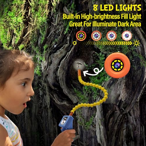 Kids Borescope Snake Camera with Light, 2.4” HD Screen, STEM Educational Toy for Boys & Girls Ages 4-10, Outdoor Science Exploration Kit, Real-Time Viewing, Christmas Birthday Festival Gift for Kids