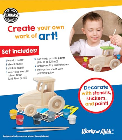 Works of Ahhh... Craft Set - Farm Tractor Premium Wood Paint Kit - style: Farm Tractor