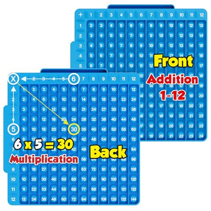 Torlam Math Board, Multiplication Game Board, 12x12 Math Manipulatives Game Board Multiplication,Division, Addition, Subtraction Games Toys for Kids, 1st, 2nd, 3rd, 4th, 5th, 6th Grade - style: Math Board Only