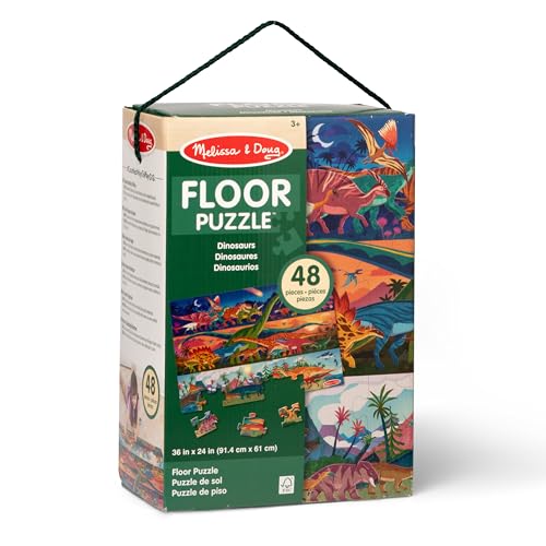 Melissa & Doug Dinosaurs Jumbo Floor Puzzle 48-Piece Set with Guide