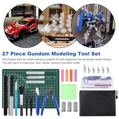 Fippy Model Kit Tools, Hobby Building Tools with A5 Cutting Mat - style: Set D