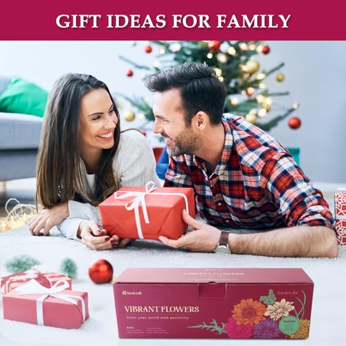 5 Indoor Flowers Growing Kit for Beginners, Complete Planting Starter Set with Zinnia, Cosmos, Sunflower, Marigold, Cornflower Seeds, Unique Gardening Gifts for Women & Men