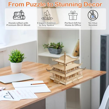 3D Wooden Puzzle & Building Blocks for Adults 14+ - Yueyang Tower Chinese Architecture Model Kit (216 PCS), DIY Craft Gift for Men & Teens,No Glue Needed - color: Yueyang Tower