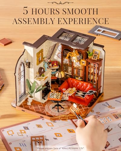 Rolife Living Room DIY Miniature House Kit with LED Light - color: Living Room