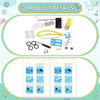 Soulchen 16 Set Stem Craft Kits Crawler Robot Kits for Kids Building Toys