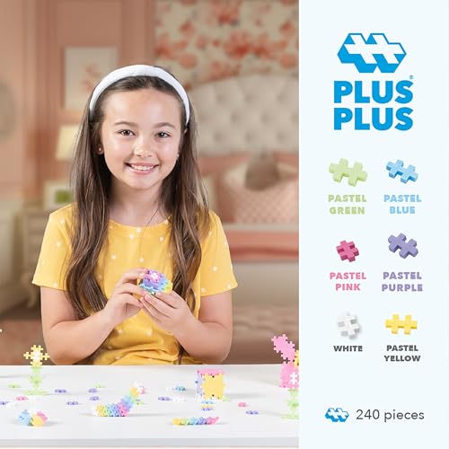PLUS PLUS 240 Piece Pastel Mix - Mini Waffle Blocks, Classroom Must Haves - style: Pastel Mix Play Tube