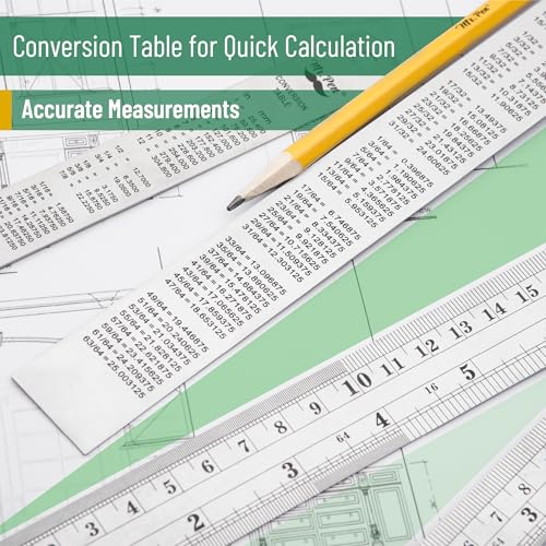 Mr. Pen- Metal Straight Edge Ruler, 4 pcs, 6", 8", 12", 14" - color: Silver, size: 6, 8, 12, 14 inch