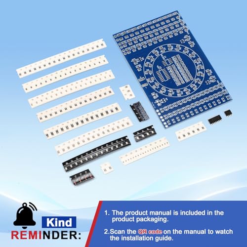 SMD Soldering Practice Kit – Build a LED Light Rotating Display | DIY Electronics Training Kit for STEM Education, Beginner Soldering School Project with PCB Board