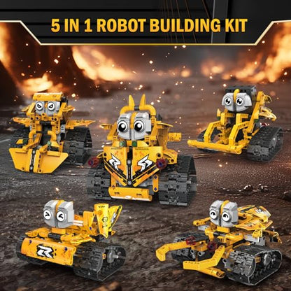 STEM Robot Building Kit for Kids Ages 8-16, 5 in 1 Robot Toys with APP & Remote Control, 269 PCS Programmable Engineering Building Blocks Birthday Gifts for Boys Girls Age 6 7 8 9 10 11 12+ - style: 11