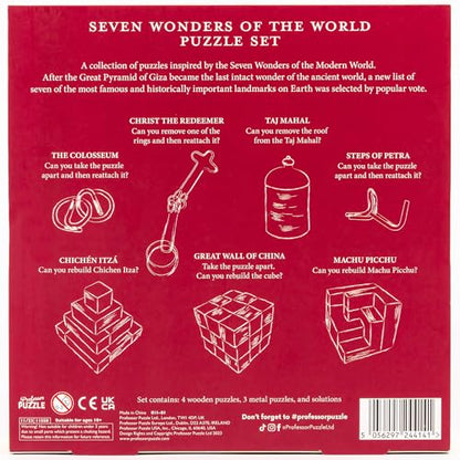 Professor Puzzle Seven Wonders of The World - 7 Piece 3D Brainteaser Set - style: 7 Wonders