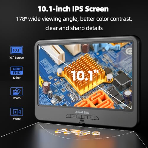 JL109A 10.1" Digital Microscope Full View Coin with Screen, Flex Arm Stand - size: JL109A-Flex Arm Stand