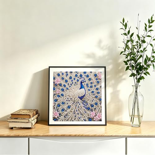 Peacock Pearl Diamond Art Kits for Adults,Diamond Painting Kits 11.8X11.8In - color: DE6606