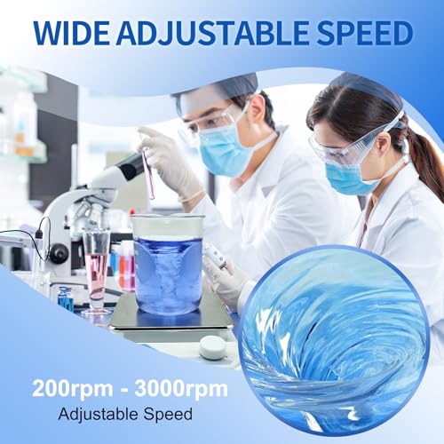 Magnetic Stirrer Set(4 Stir Bars & a Retriever), Strong Magnetic Stir Plate 3000rpm with Speed Control for Liquid Mixing, Magnetic Mixer for Chemistry, Lab, Yeast Starter, Drinks & DIYs