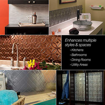 FASÄDE Fleur-de-lis Decorative Vinyl Backsplash 15 sq ft Kit in Cashmere - color: Cashmere