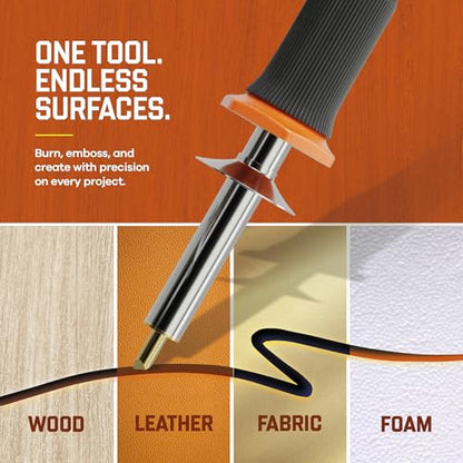 Craft Culture Wood Burning Tool Pen - Craft Burning Tools for Adults & Teens - Wood Burner Kit, Engraver, Carver, Pyrography, Woodburning - Includes 9 Premium Tips - Adjustable Temperature Control