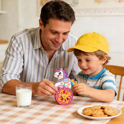 Wood Building Kits Assembly Self-Rocking Base Brain Game - color: Pink
