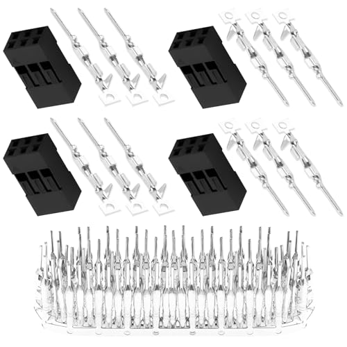 50 Sets / 350 Pieces for Dupont 2.54mm 3Pin Black Male Connector - size: 3-Pin Male, style: Black-Double Row
