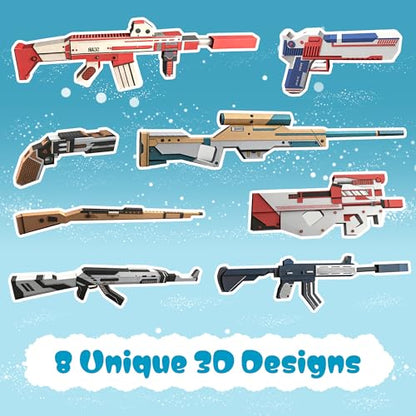 3D Paper Building Model, DIY Origami Kit for Kids Ages 8-12, Includes 8 Pre-cut, Easy-to-Assemble Weapon 3D Paper Building Models, Origami Kit for Kids Ages 8-12 - style: Weapon