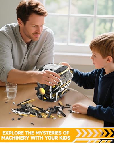 Karei V8 Engine Building Set 1065 PCS- Manual & Electric Dual Working Modes
