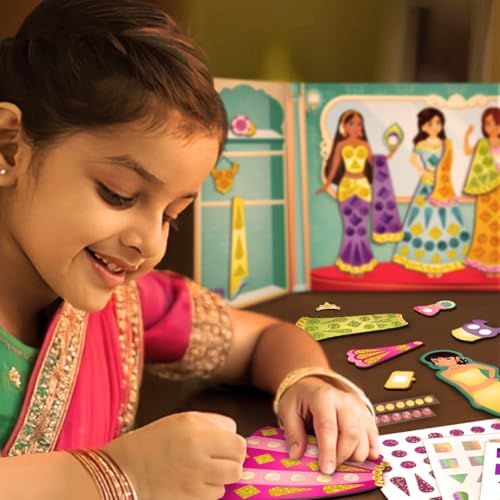 Imagimake DIY Magnetic Dress-Up - Indian Princess, 30 Magnetic Dresses - style: Indian Princess