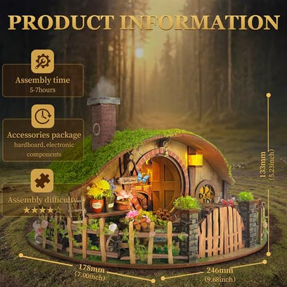 Book Nook Kit DIY Miniature House 3D Wooden Puzzle - Magic Ring House - color: Magic Ring House