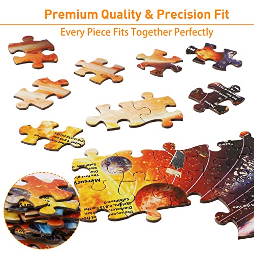 Solar System Space Kids Jigsaw Puzzles - 100 Piece Science Educational Toys for Ages 4-8 Boys & Girls - 8 Planets - color: Solar System