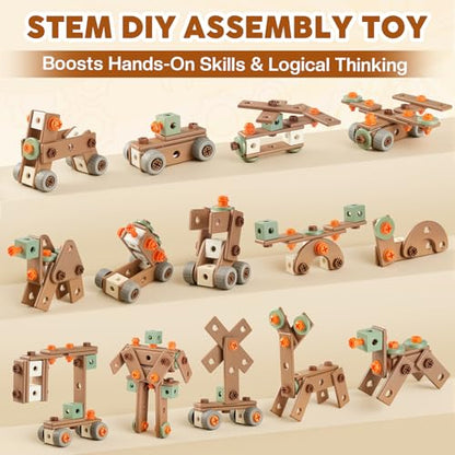 Kids Tool Set for 3-8, 158 PCS Construction Building Toys